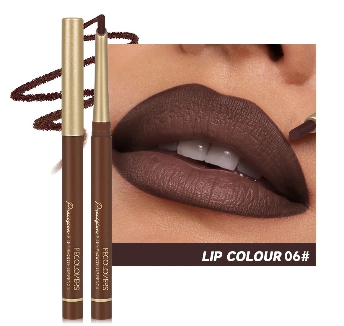 Matte 6 Color Lip Liner Pencil Set Long Lasting Nude And Brown Shades 11