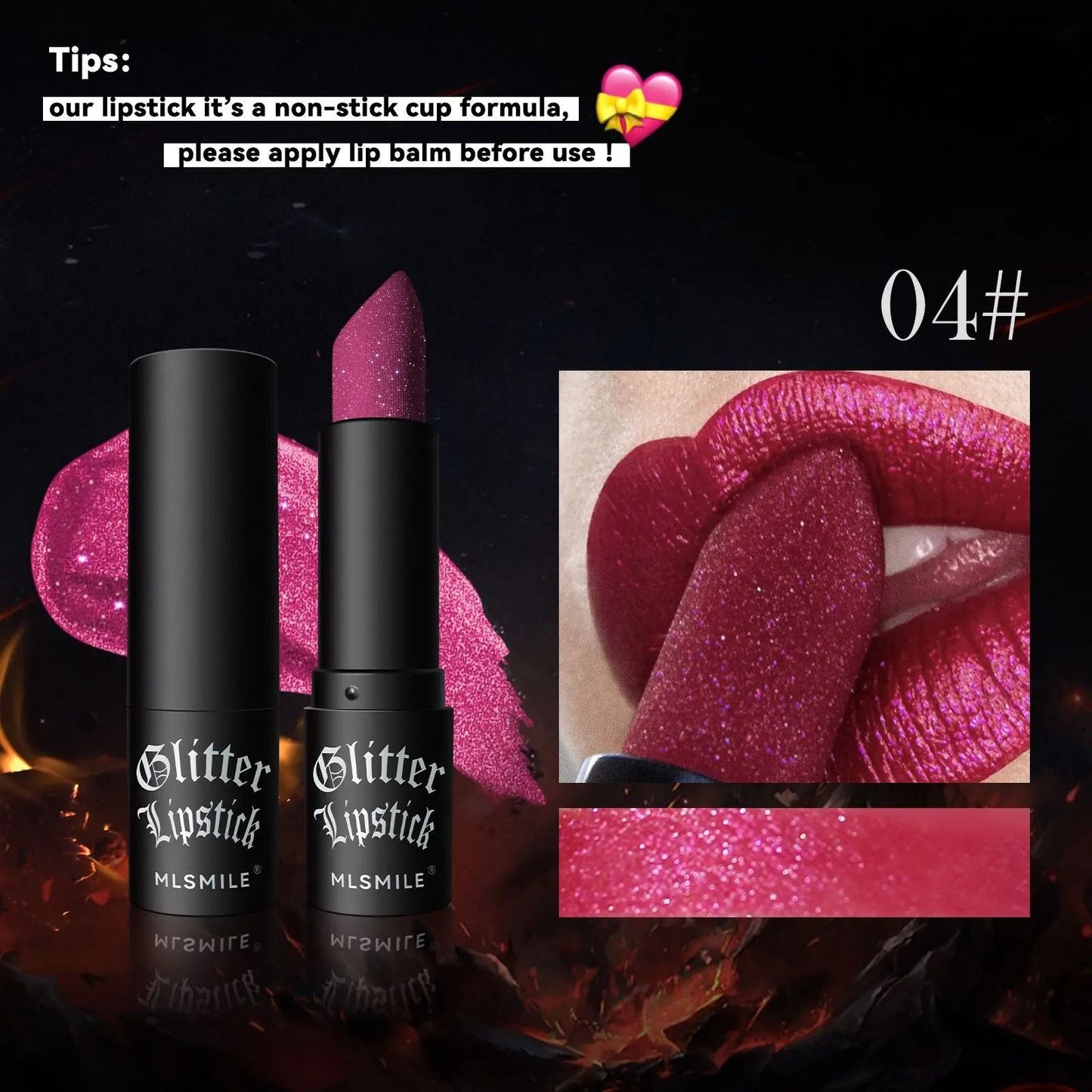 7 Color Glitter Metallic Lipstick Waterproof Long Lasting 9