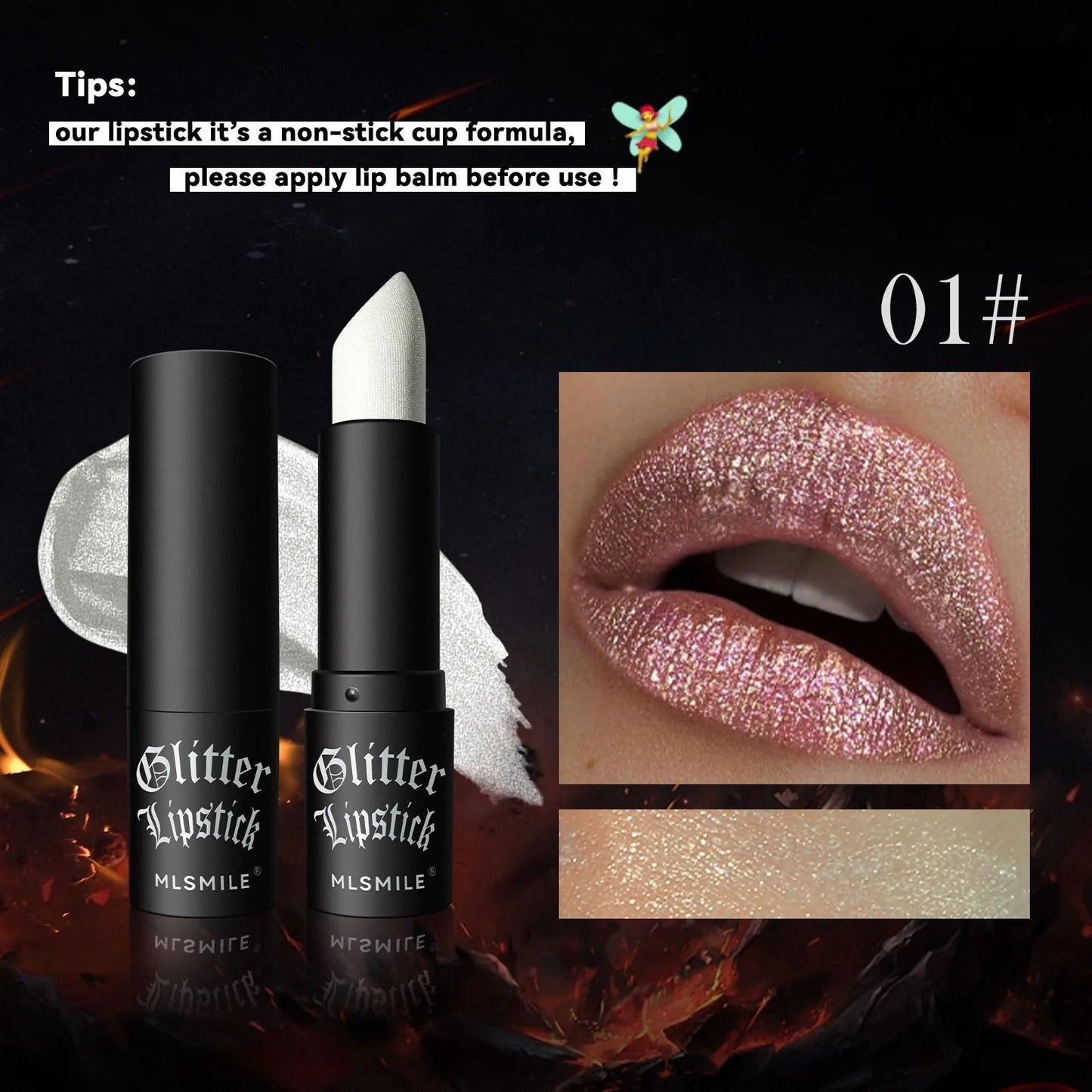 7 Color Glitter Metallic Lipstick Waterproof Long Lasting 5