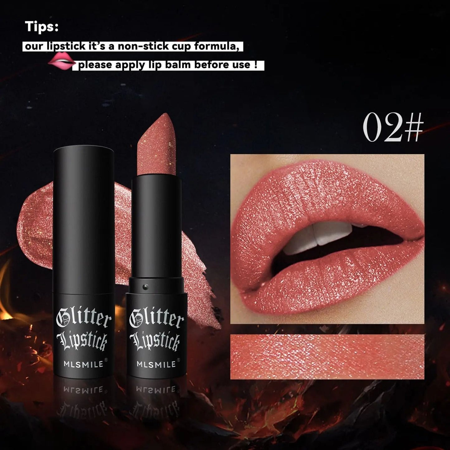 7 Color Glitter Metallic Lipstick Waterproof Long Lasting 6