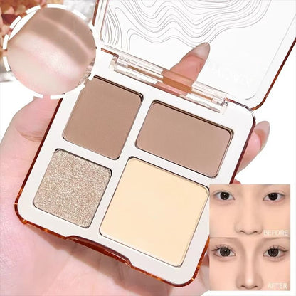 Four Color Highlighter and Contour Palette Matte and Shimmer