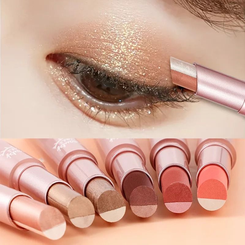 Gradient Two Color Eyeshadow Pen Waterproof Pearlescent Shimmer