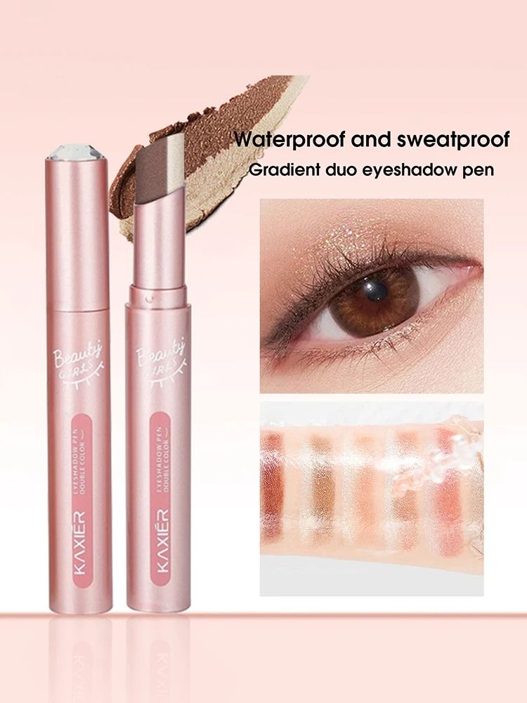 Gradient Two Color Eyeshadow Pen Waterproof Pearlescent Shimmer 9