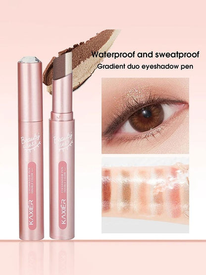 Gradient Two Color Eyeshadow Pen Waterproof Pearlescent Shimmer 9