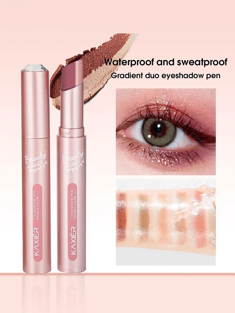 Gradient Two Color Eyeshadow Pen Waterproof Pearlescent Shimmer 10