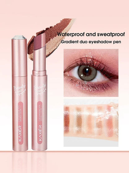 Gradient Two Color Eyeshadow Pen Waterproof Pearlescent Shimmer 10