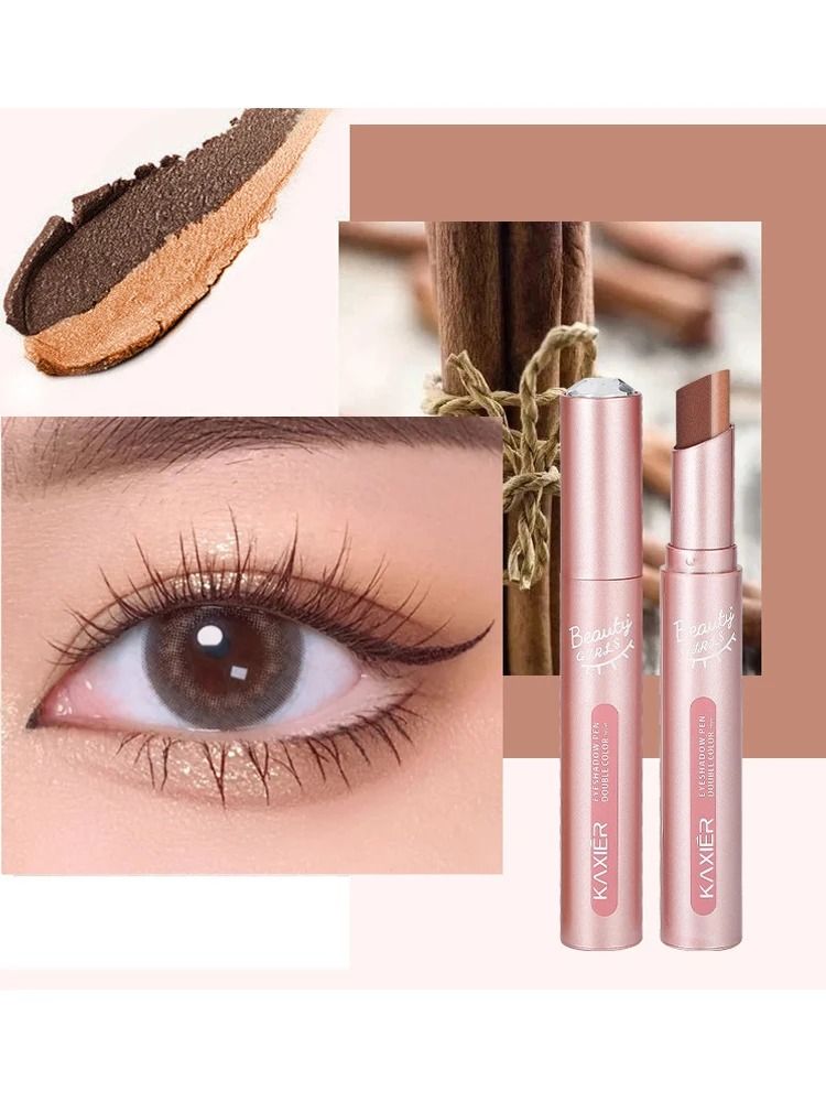 Gradient Two Color Eyeshadow Pen Waterproof Pearlescent Shimmer 11