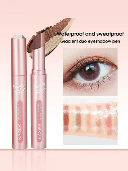 Gradient Two Color Eyeshadow Pen Waterproof Pearlescent Shimmer 6