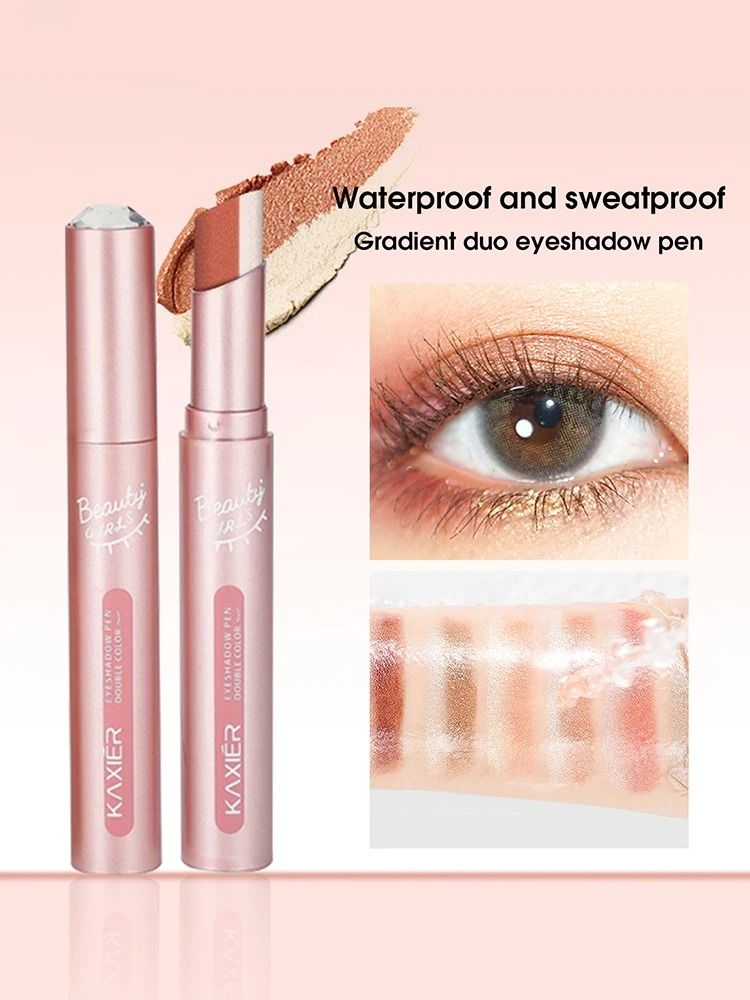 Gradient Two Color Eyeshadow Pen Waterproof Pearlescent Shimmer 7