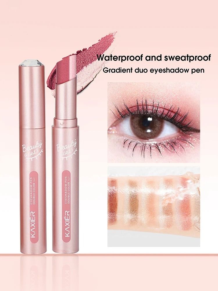 Gradient Two Color Eyeshadow Pen Waterproof Pearlescent Shimmer 8
