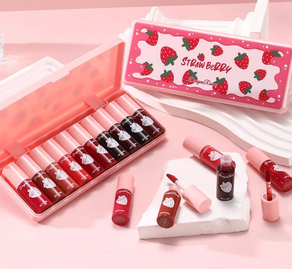 10 Pack Lip Stain Set Long Lasting Water Tint Lip Color 1