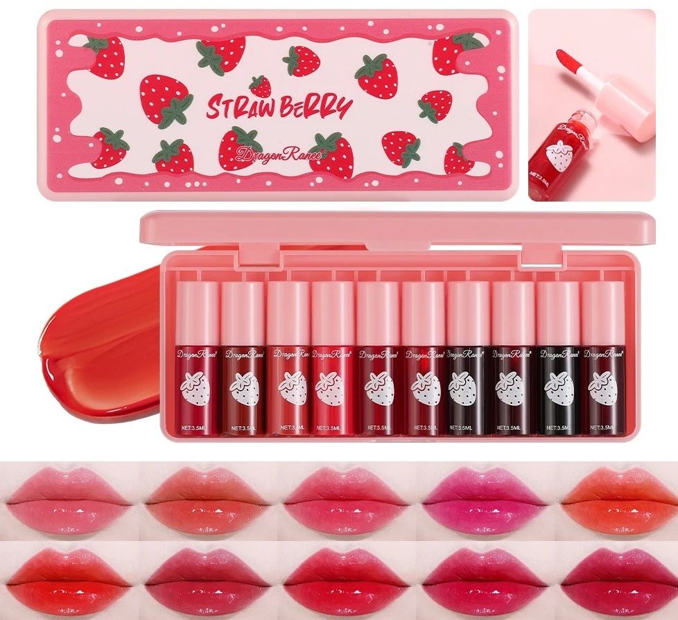 10 Pack Lip Stain Set Long Lasting Water Tint Lip Color 3