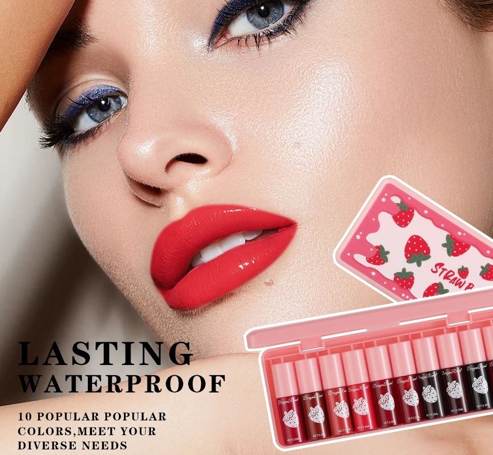 10 Pack Lip Stain Set Long Lasting Water Tint Lip Color 4