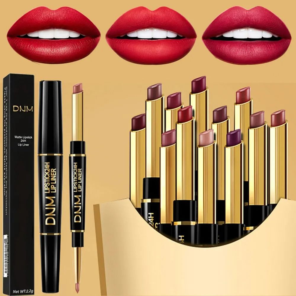 Double Ended Lipstick and Lip Liner Waterproof Long Lasting