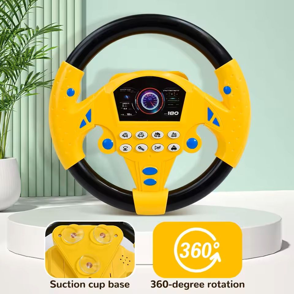 Electric Baby Steering Wheel Toy Light  Sound Driving Simulator For Early Learning Play 1
