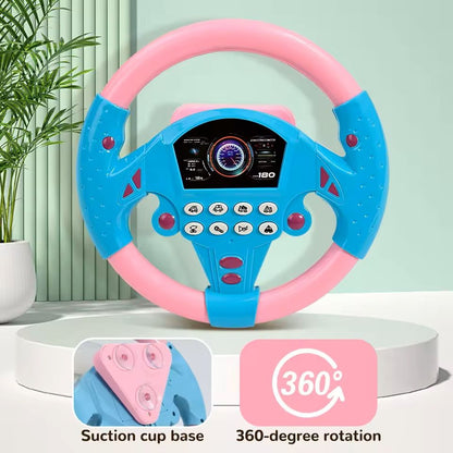 Electric Baby Steering Wheel Toy Light  Sound Driving Simulator For Early Learning Play 2