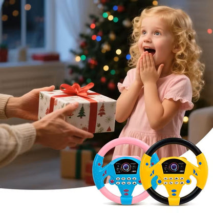 Electric Baby Steering Wheel Toy Light  Sound Driving Simulator For Early Learning Play 3