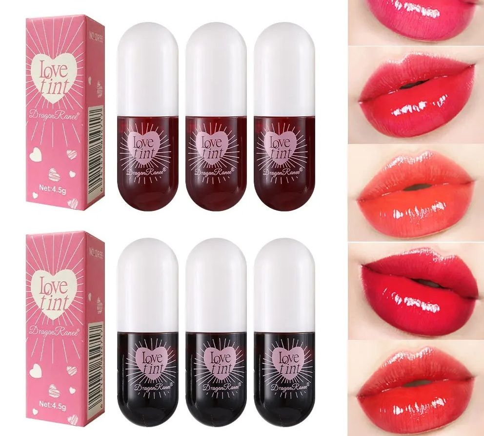 Liquid Lip Dye Waterproof Non Stick Glossy Tint 6 Colors