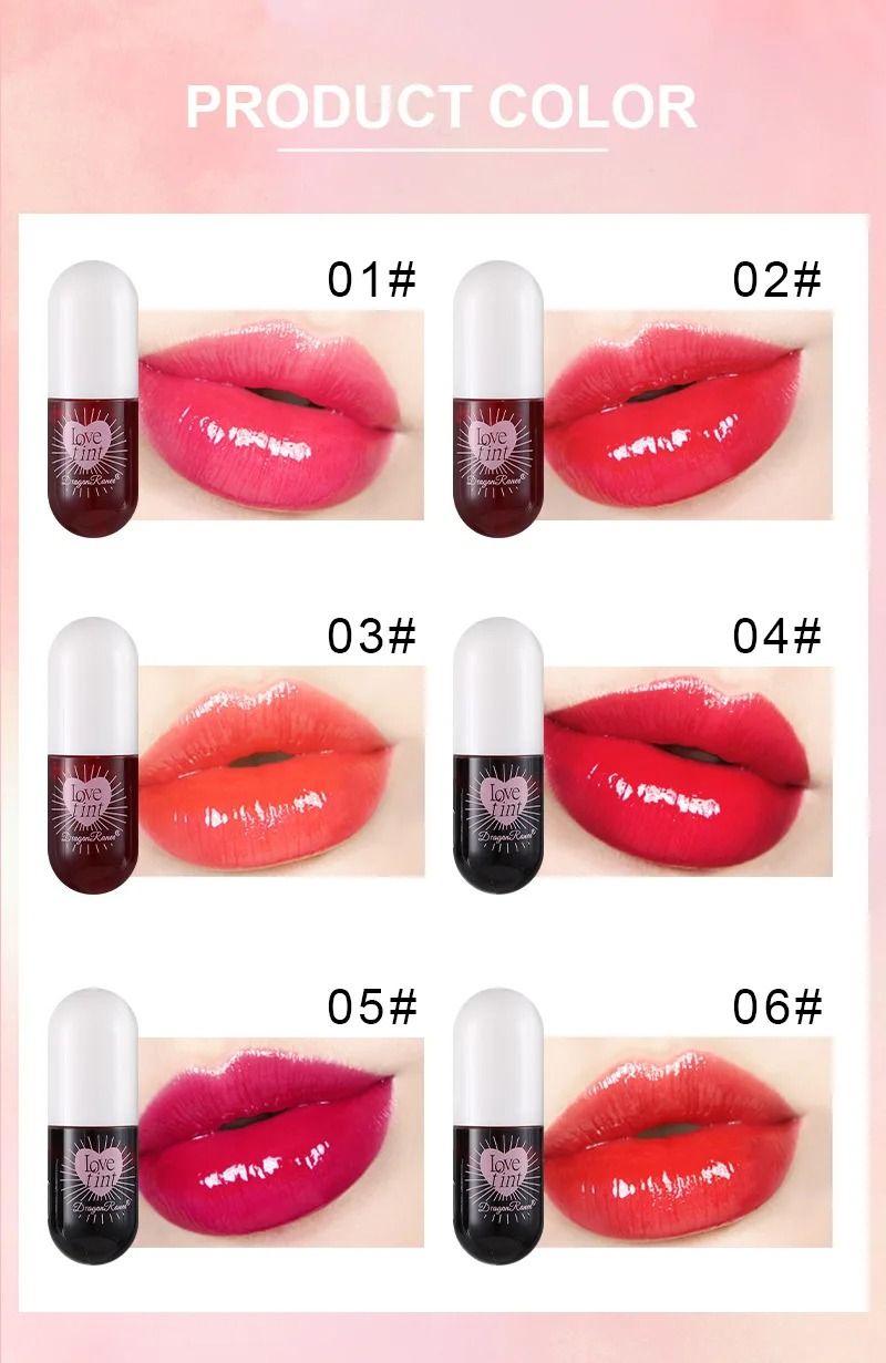 Liquid Lip Dye Waterproof Non Stick Glossy Tint 6 Colors 5