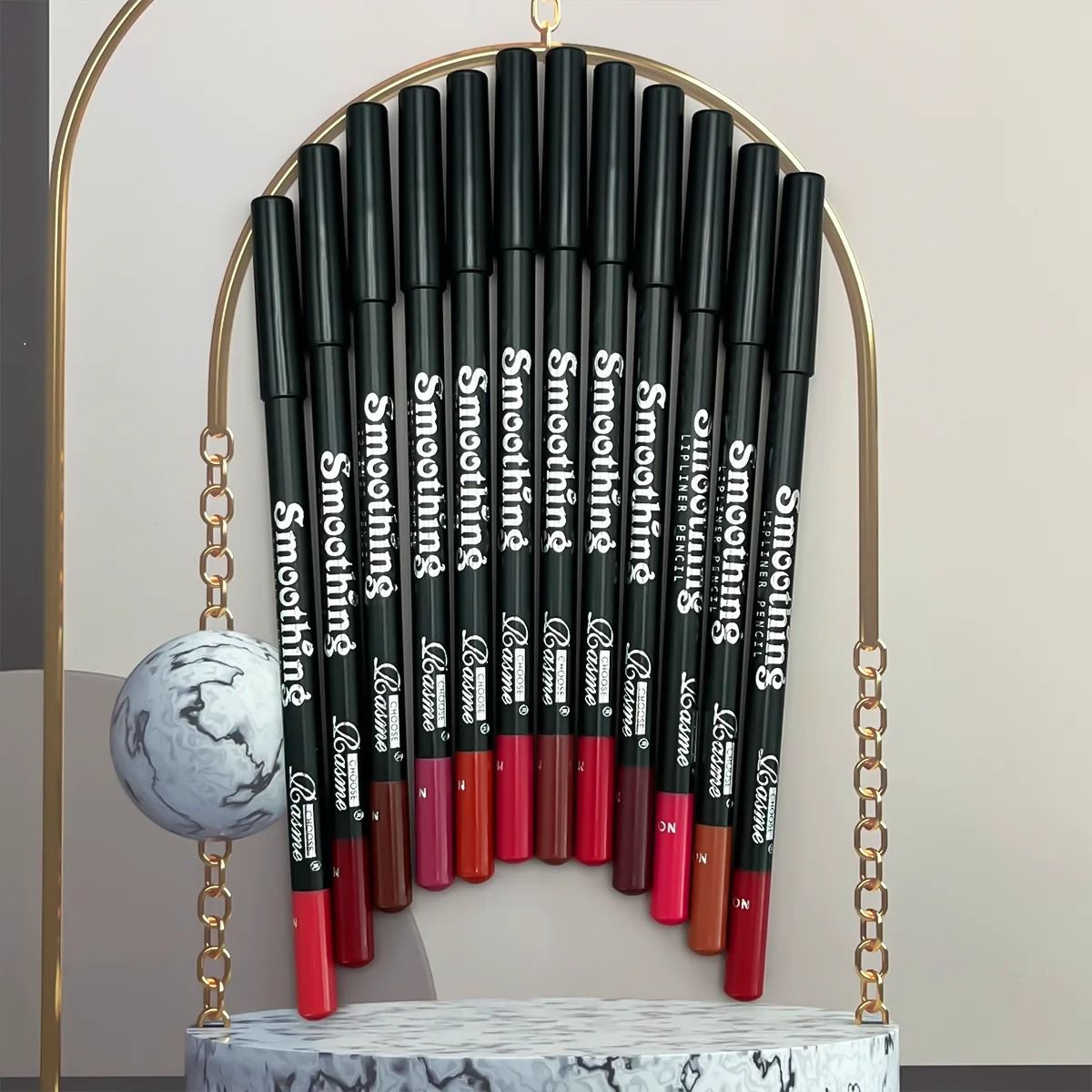 12 Color Lip Liner Pen Set Waterproof Long Lasting Smooth Application 1