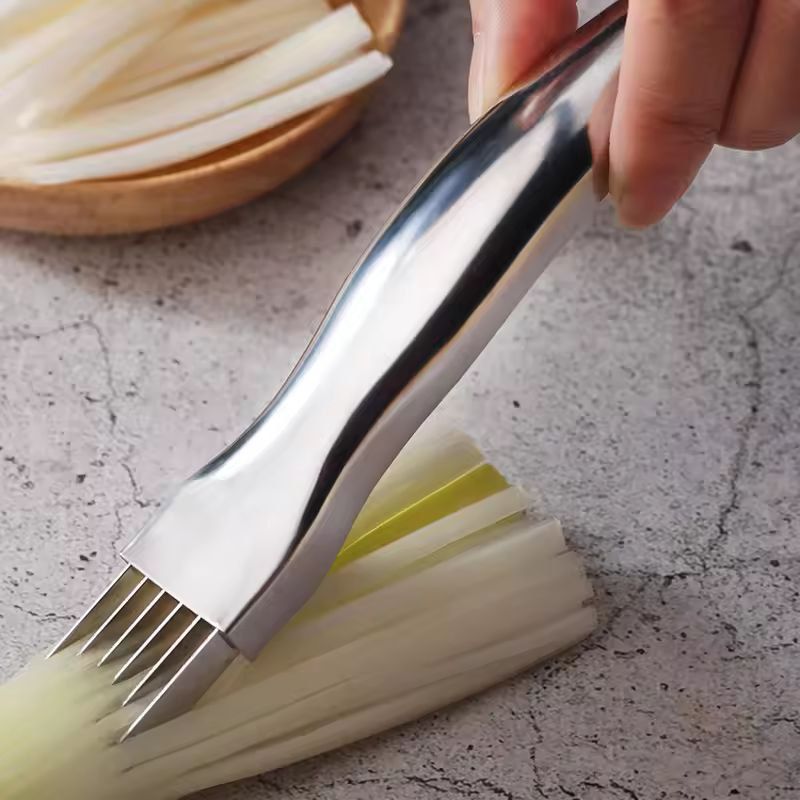 Stainless Steel MultiBlade Onion  Scallion Slicer  QuickCut Vegetable Chopper 1