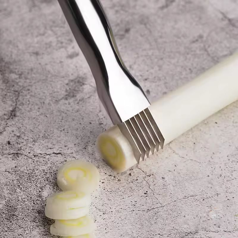 Stainless Steel MultiBlade Onion  Scallion Slicer  QuickCut Vegetable Chopper 3