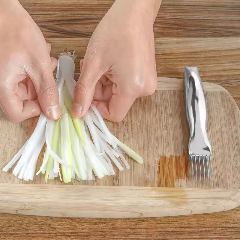 Stainless Steel MultiBlade Onion  Scallion Slicer  QuickCut Vegetable Chopper 4