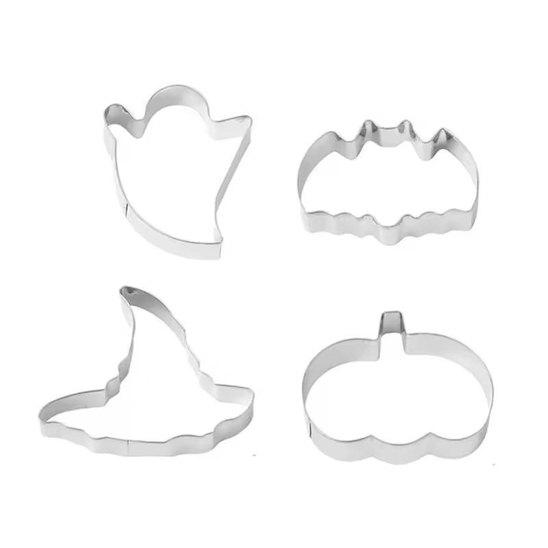 Festive Halloween Cookie Cutter Set 12Piece Stainless Steel Bat Ghost  Pumpkin Shapes 6