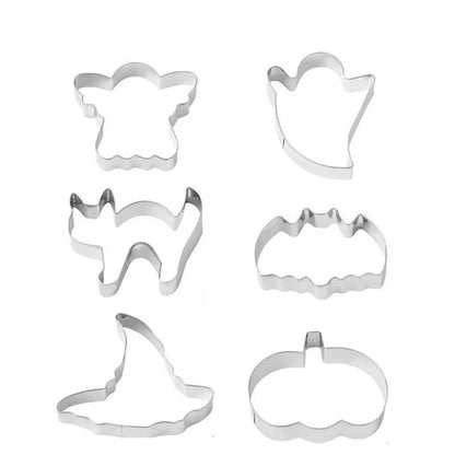 Festive Halloween Cookie Cutter Set 12Piece Stainless Steel Bat Ghost  Pumpkin Shapes 7
