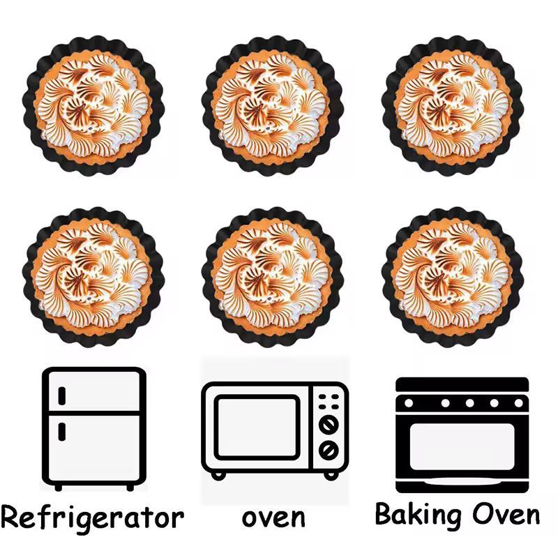 LMETJMA 8 Cm Nonstick Mini Tart Pans  RemovableBottom Egg Tart  Cupcake Molds 2