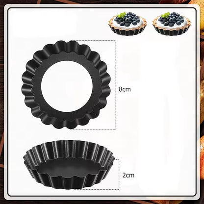 LMETJMA 8 Cm Nonstick Mini Tart Pans  RemovableBottom Egg Tart  Cupcake Molds 3