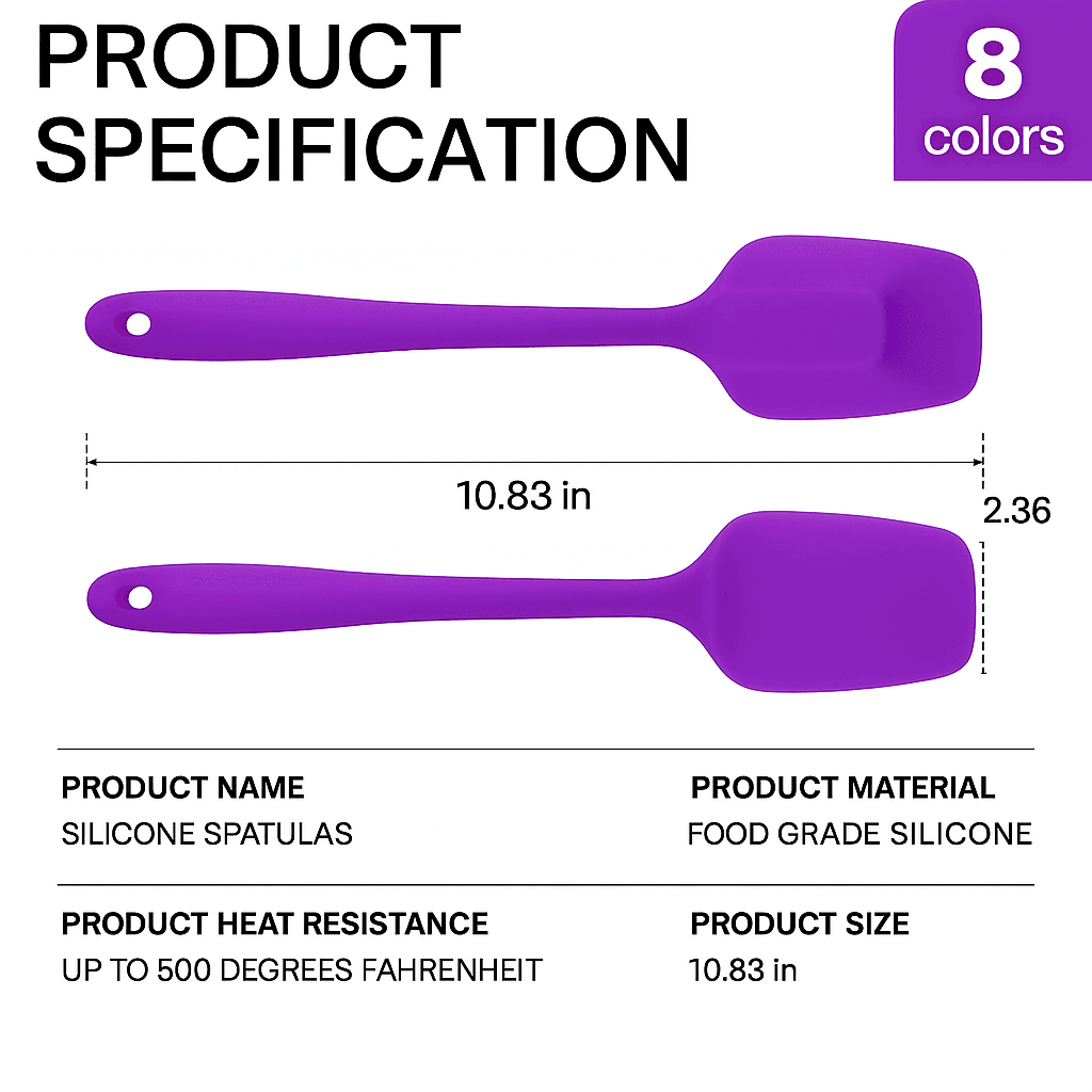 Everyday Pro 28 Cm Silicone SpoonSpatula  HeatResistant Nonstick Baking  Cooking Tool 1