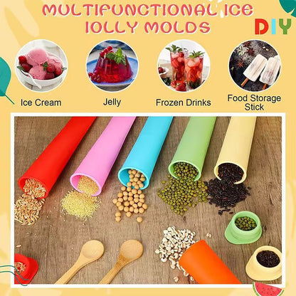 HealthySilk Reusable Silicone Ice Lolly Mold  Kids  Family Popsicle Maker 4
