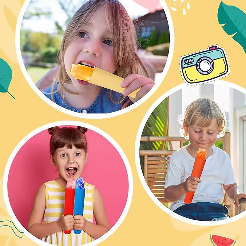 HealthySilk Reusable Silicone Ice Lolly Mold  Kids  Family Popsicle Maker 5