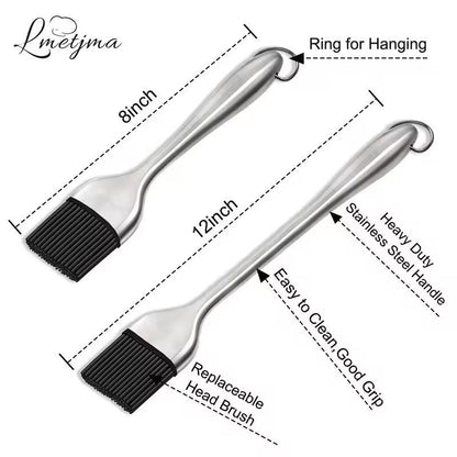 Premium Silicone BBQ Basting Brush  HeatResistant Oil  Sauce Grilling Brush With Stainless Steel Ha 1