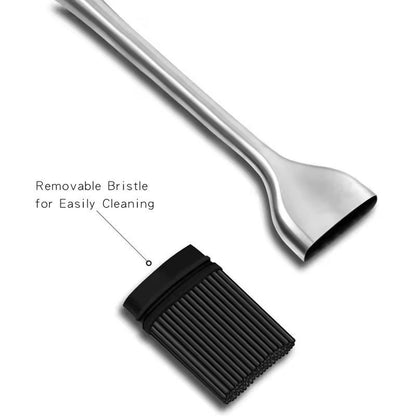 Premium Silicone BBQ Basting Brush  HeatResistant Oil  Sauce Grilling Brush With Stainless Steel Ha 2