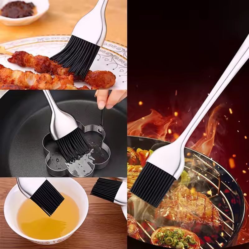 Premium Silicone BBQ Basting Brush  HeatResistant Oil  Sauce Grilling Brush With Stainless Steel Ha 4