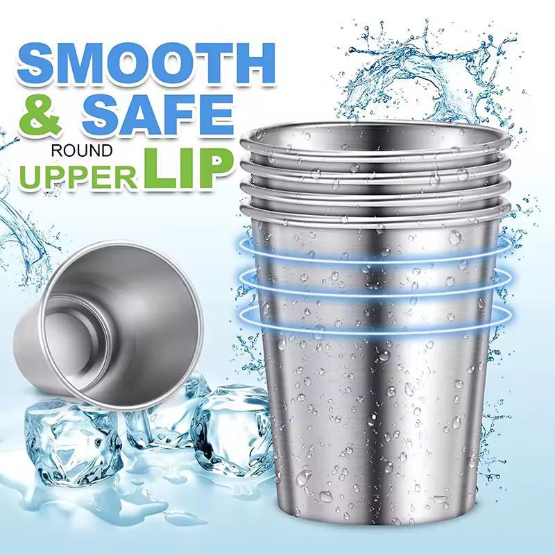 Premium Stainless Steel Pint Cup Set  Durable Reusable Metal Tumblers For Everyday Use 2