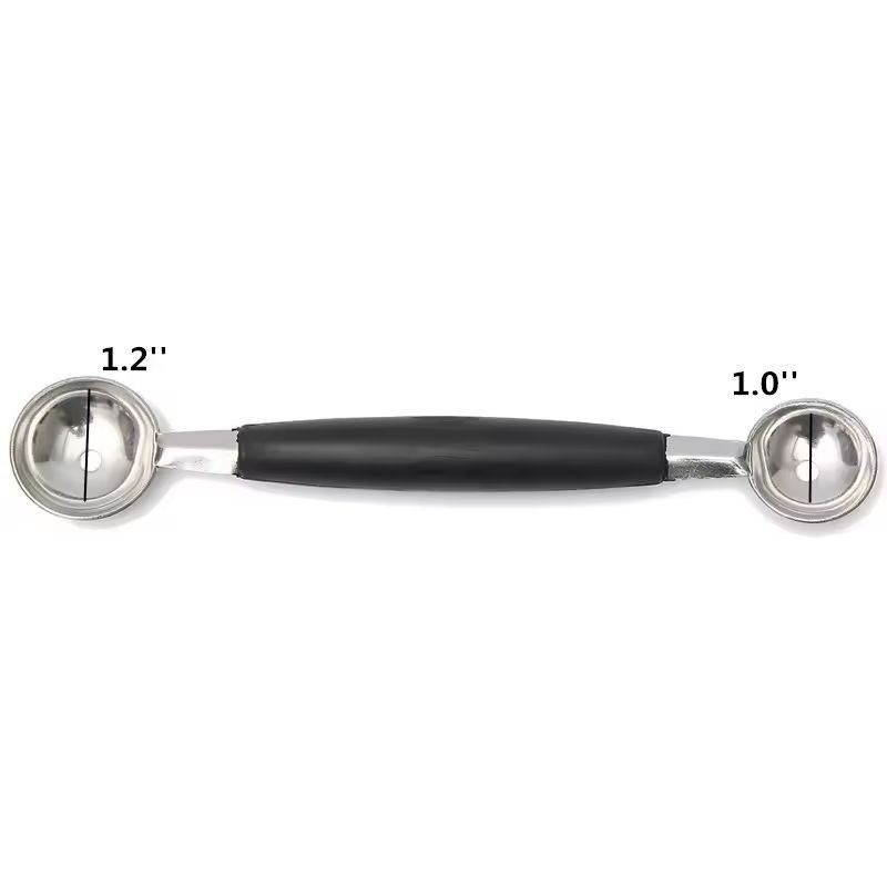 Premium DoubleEnded Melon Baller  IceCream Scoop  Stainless Steel Fruit Ball Spoon 3