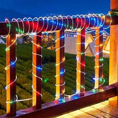 100LED Solar Tube String Light Warm White Outdoor Garden Light 4