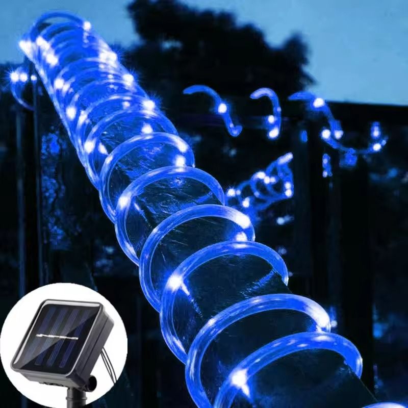 100LED Solar Tube String Light Warm White Outdoor Garden Light 9