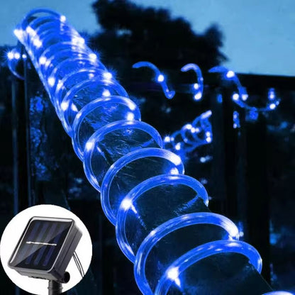 100LED Solar Tube String Light Warm White Outdoor Garden Light 9
