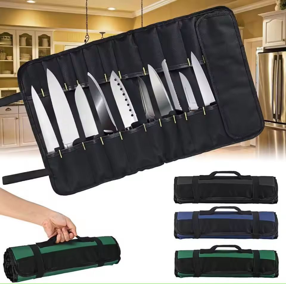 ChefPro 22Slot Knife Roll Bag  Durable Canvas Knife Carry Case 2