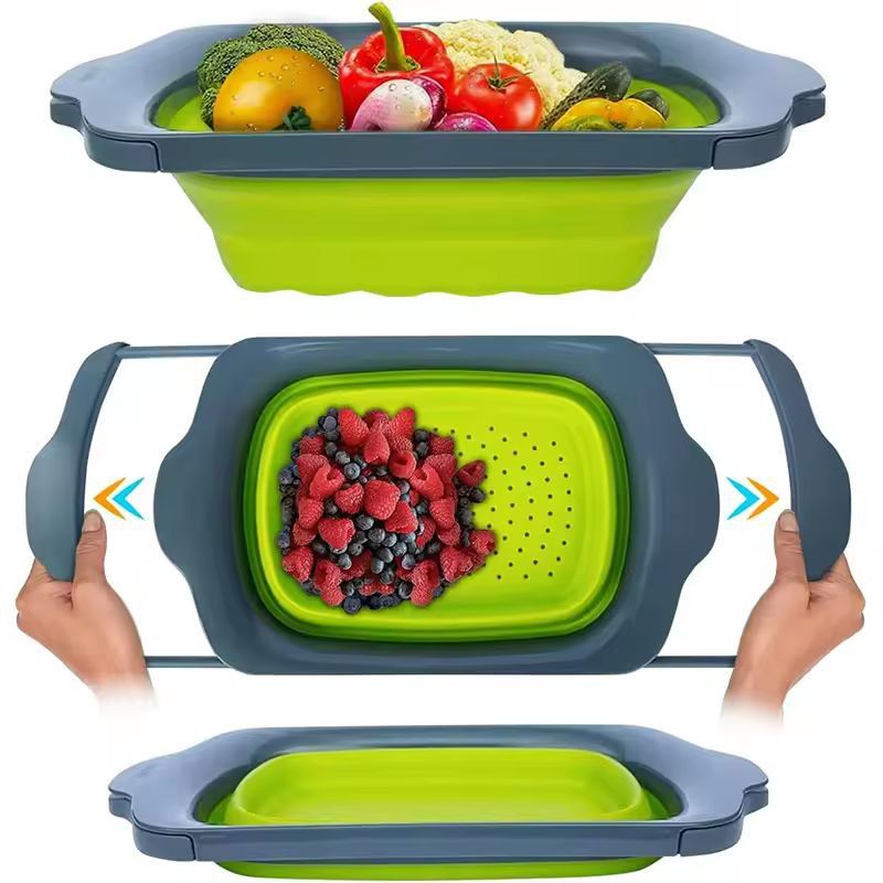 SmartSpace Extendable Sink Colander – Foldable Over-Sink Fruit & Vegetable Strainer