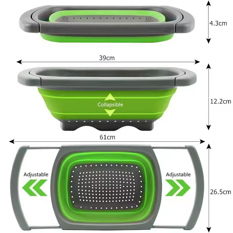 SmartSpace Extendable Sink Colander  Foldable OverSink Fruit  Vegetable Strainer 1