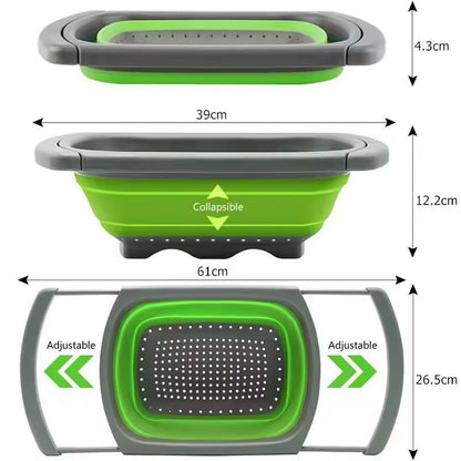 SmartSpace Extendable Sink Colander  Foldable OverSink Fruit  Vegetable Strainer 1