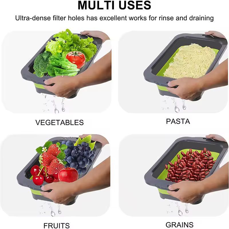 SmartSpace Extendable Sink Colander  Foldable OverSink Fruit  Vegetable Strainer 2