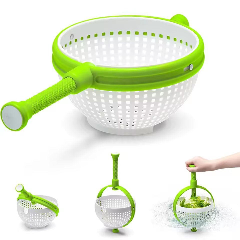 Large-Capacity 3-Quart Collapsible Salad Spinner & Colander