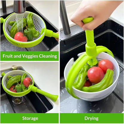 LargeCapacity 3Quart Collapsible Salad Spinner  Colander 4