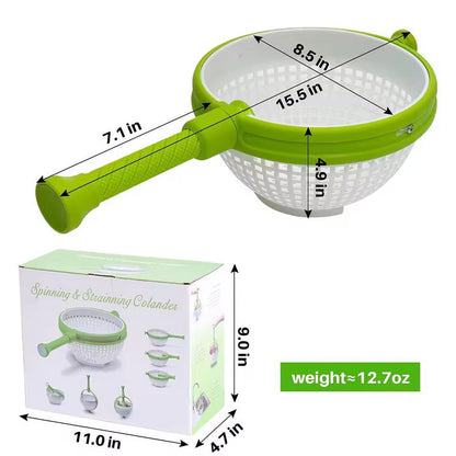 LargeCapacity 3Quart Collapsible Salad Spinner  Colander 6